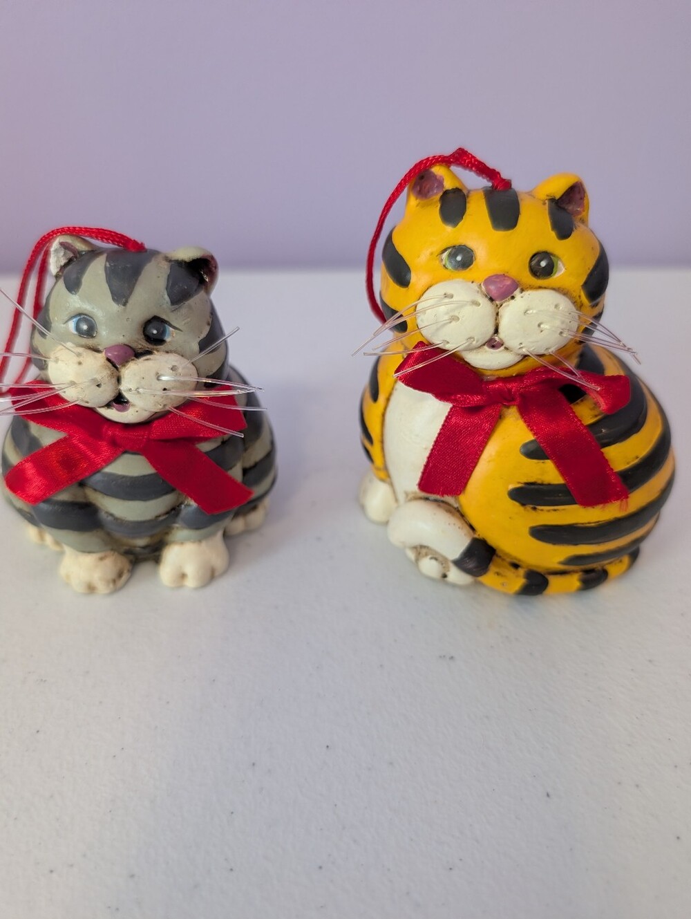 Kurt Adler Striped Tabby & Orange Cat Hanging Christmas Tree Ornament Figurine
